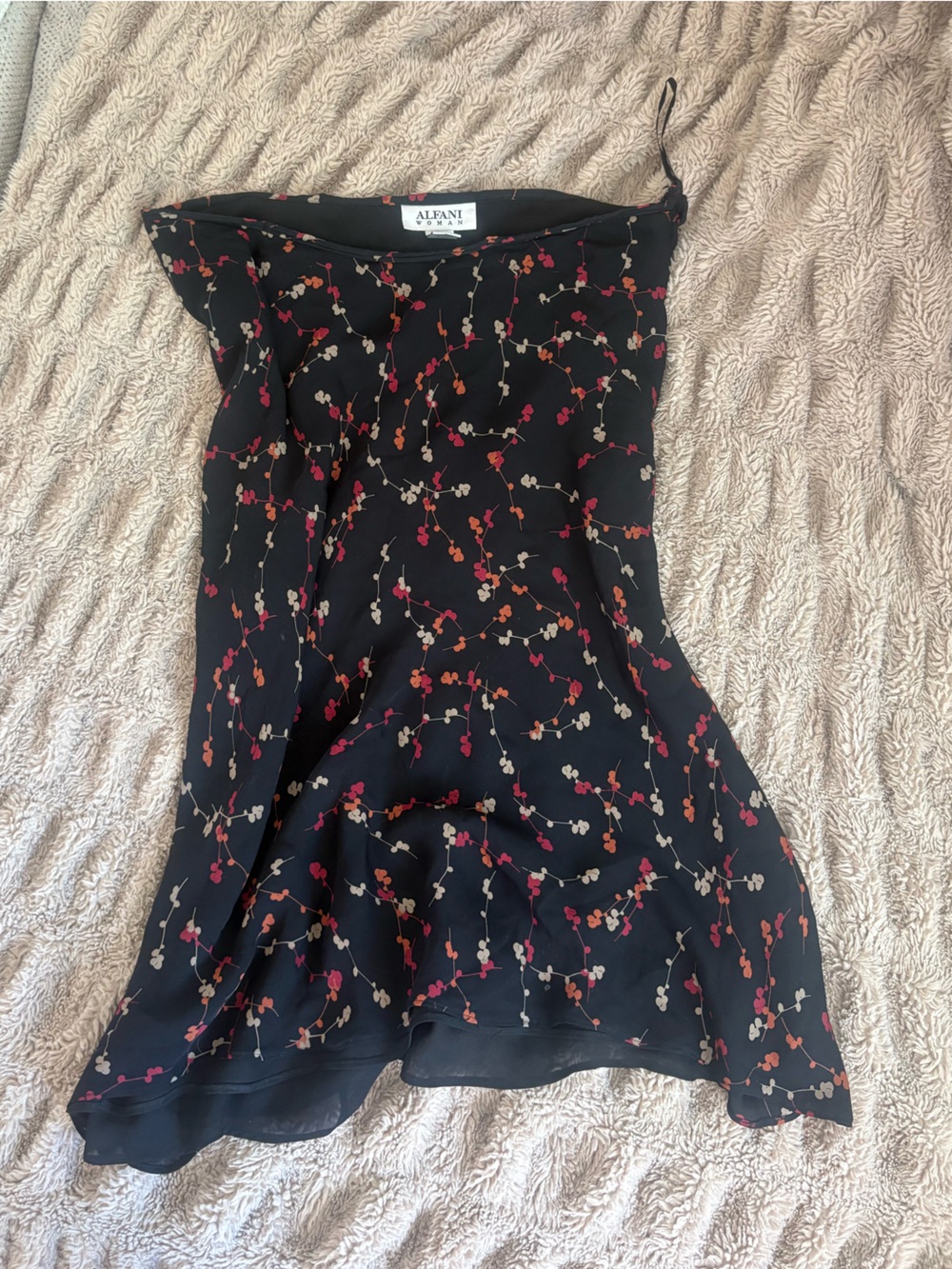 Vintage Alfani Black Floral Midi Skirt